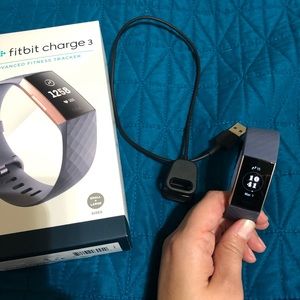 Fitbit Charge 3 Rose Gold Grey Blue Band